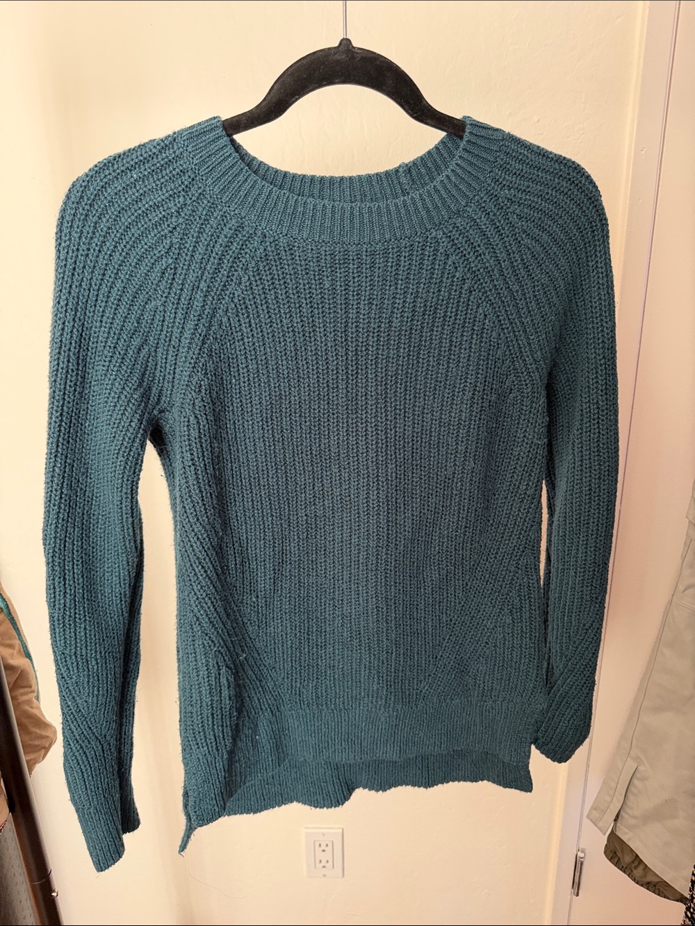 Abercrombie & Fitch Teal Ribbed Crewneck Sweater
